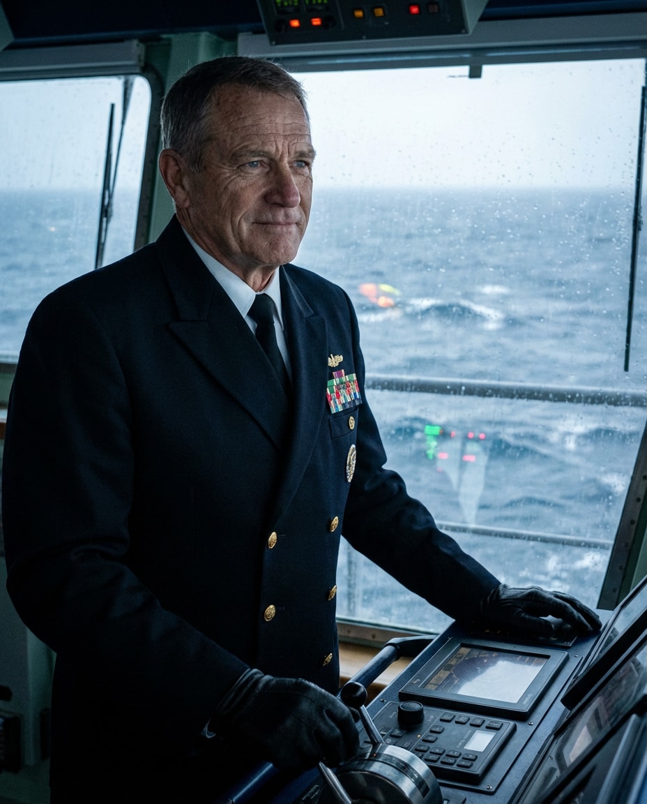 captain on bridge photo