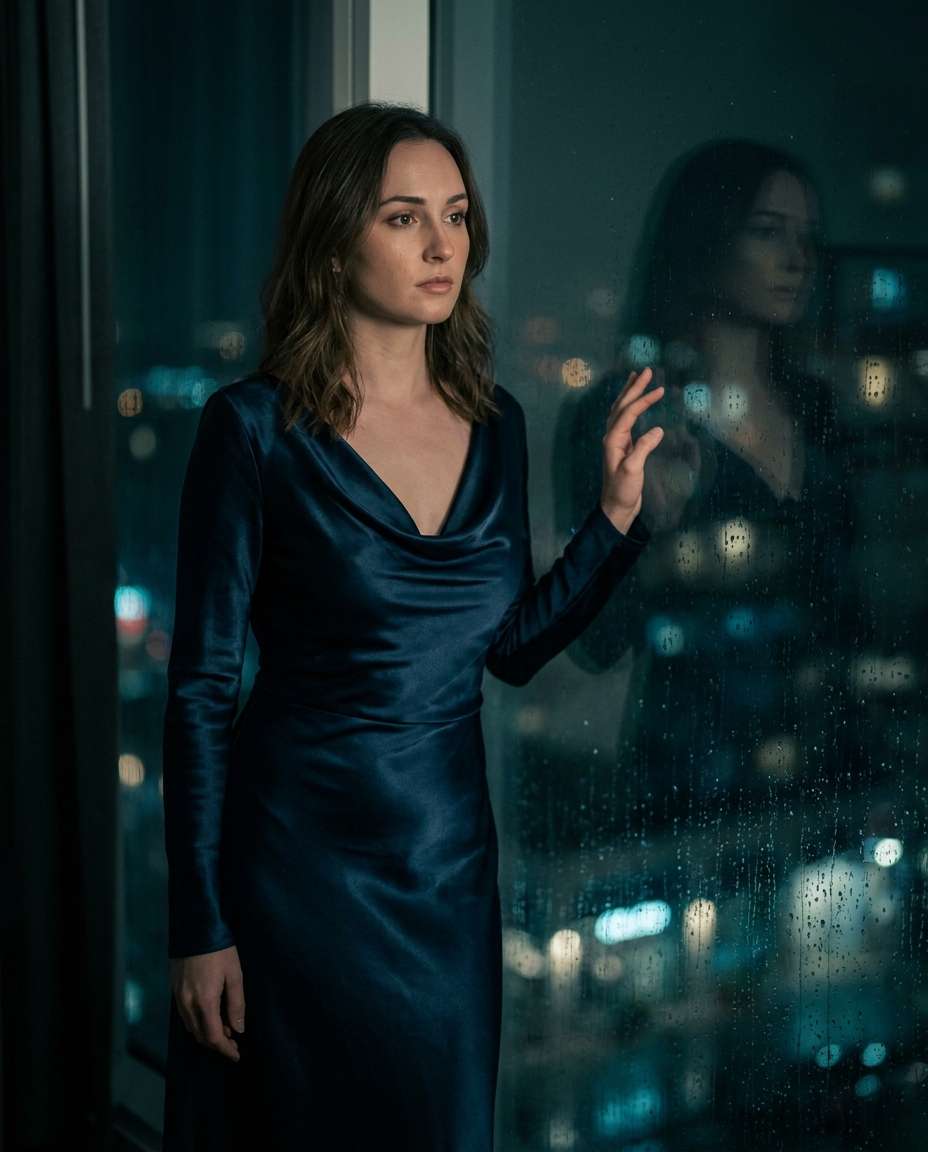 rainy window reflection photo