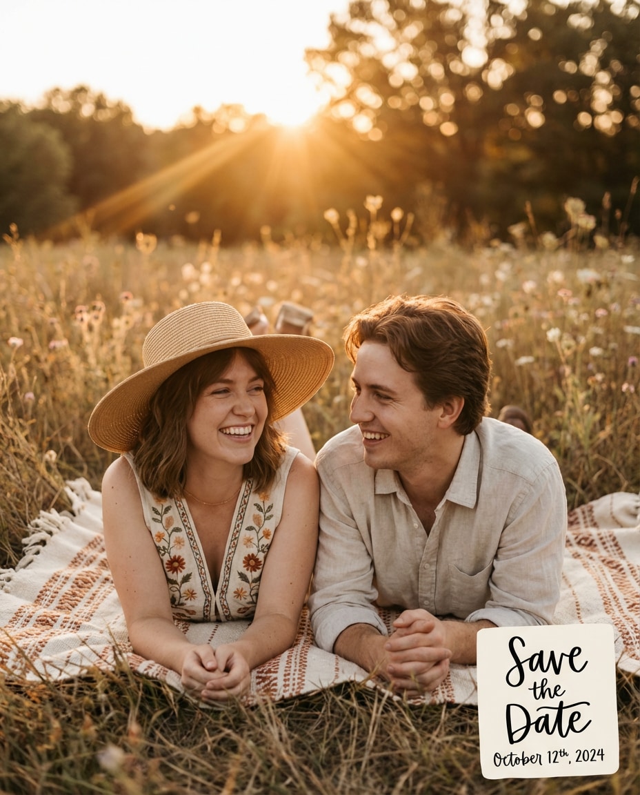 boho field picnic photo