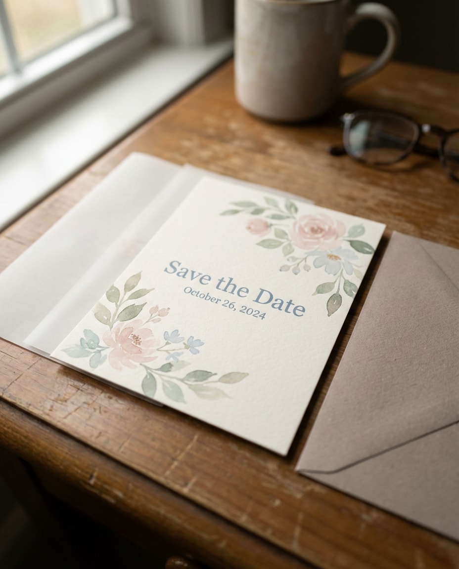 watercolor card mockup photo