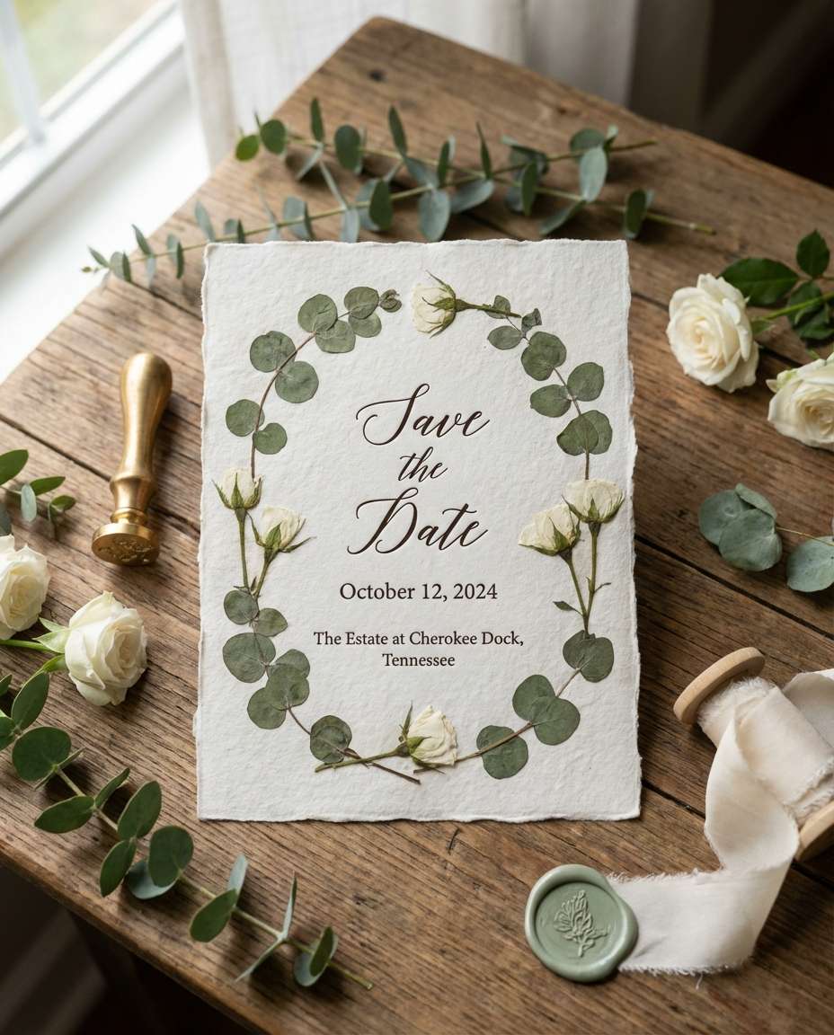 botanical flat lay card photo