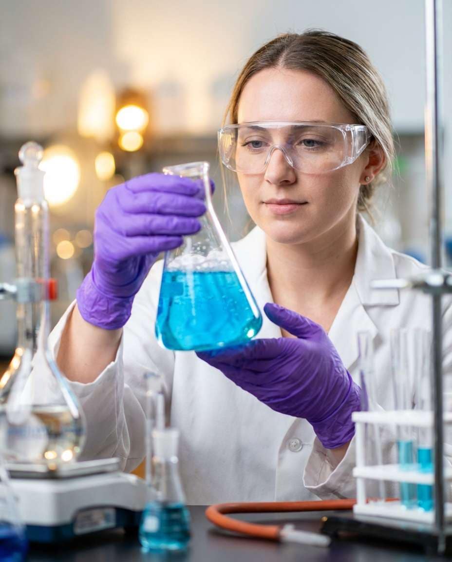 chemistry glassware glow photo