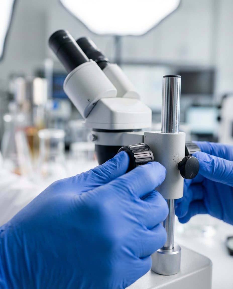 microscope hands detail photo