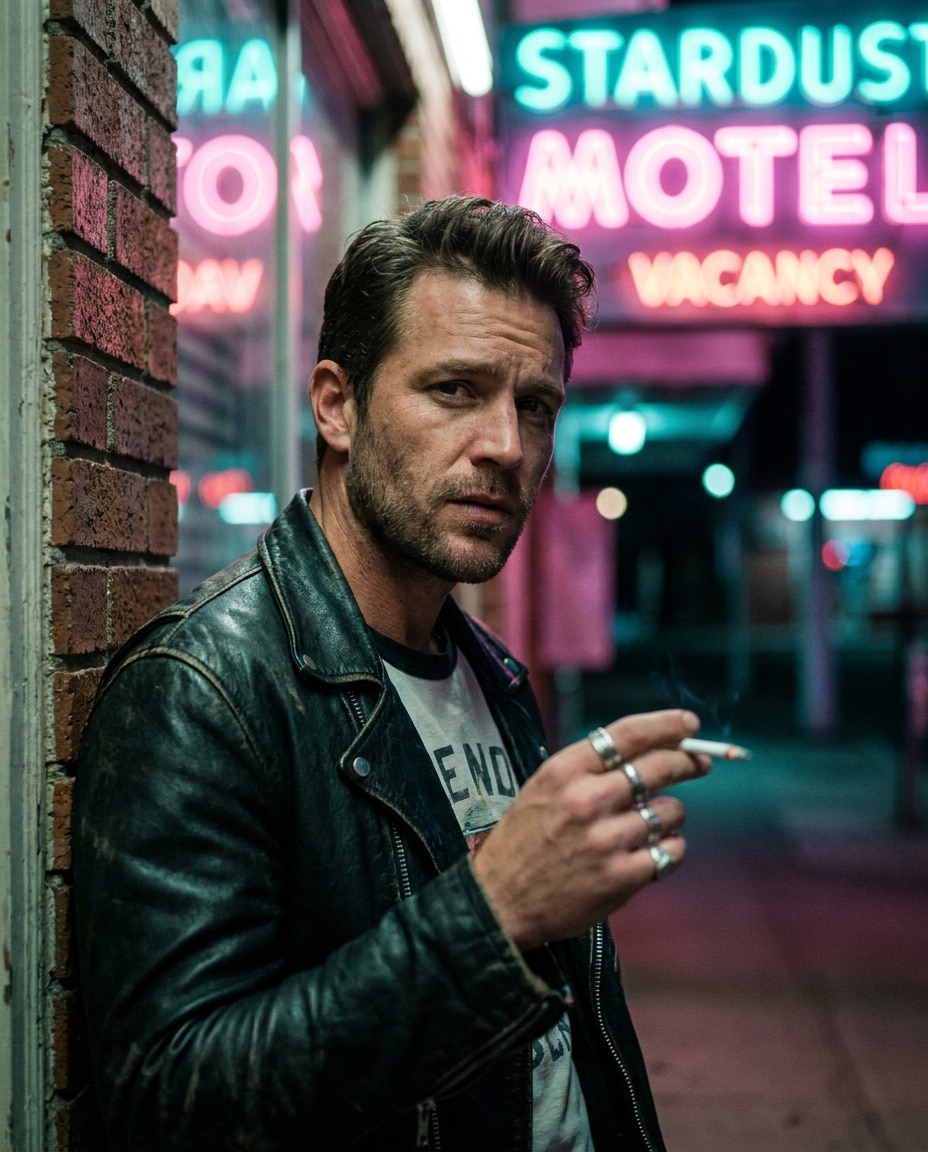 neon motel glow photo