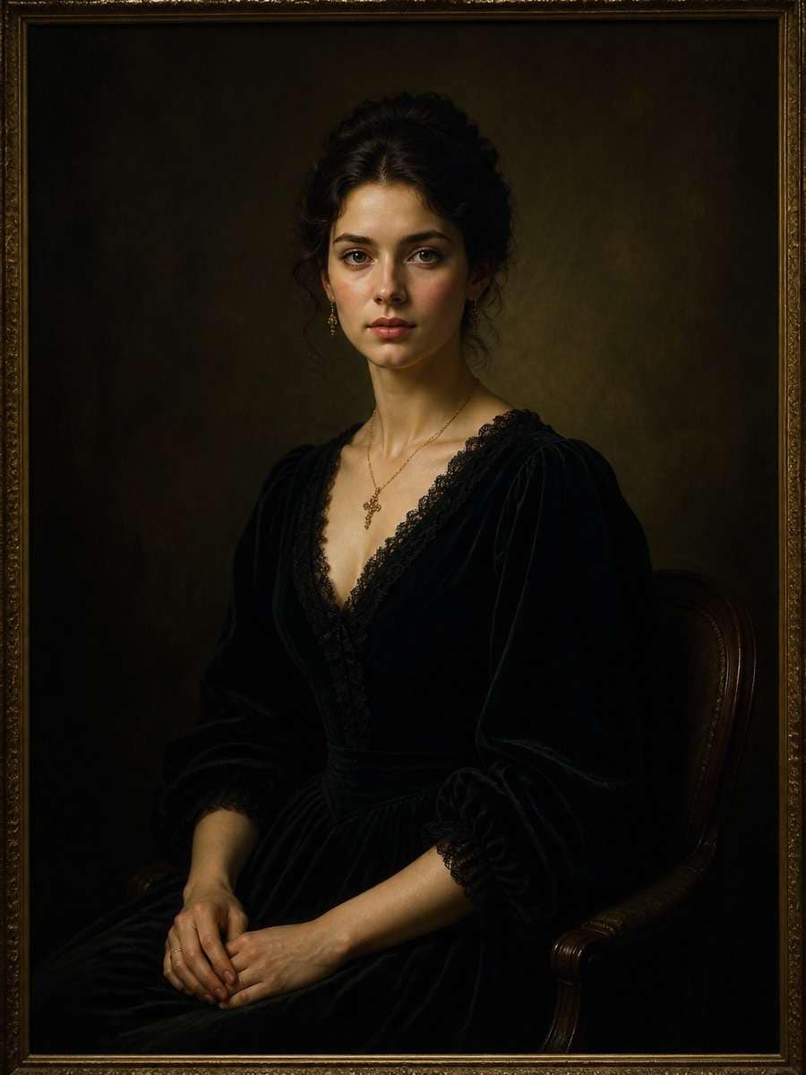 Museum-Style Dark Portrait photo