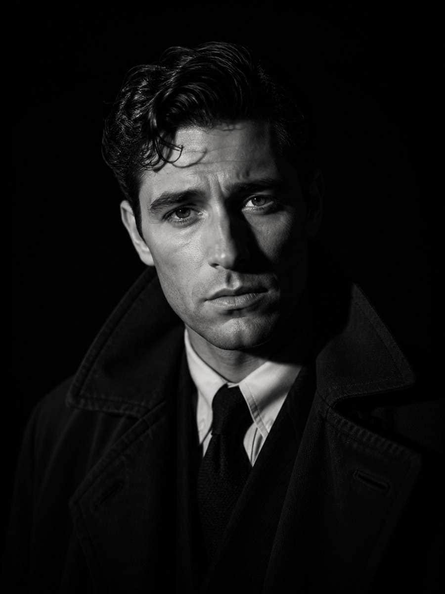 Noir Black Background Portrait photo