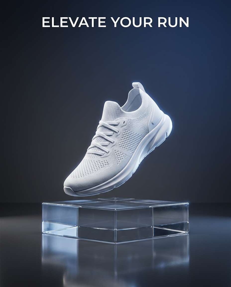 floating sneaker pedestal photo