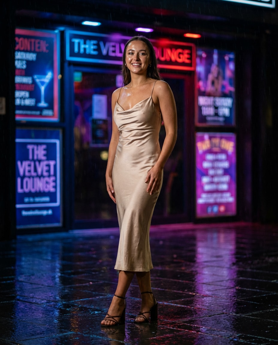 satin slip night out photo