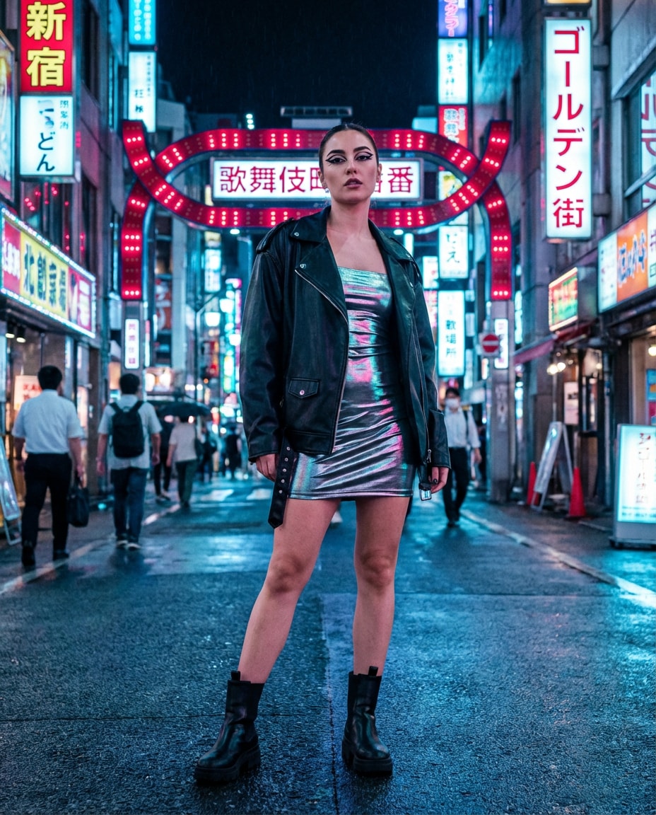 tokyo night street style photo