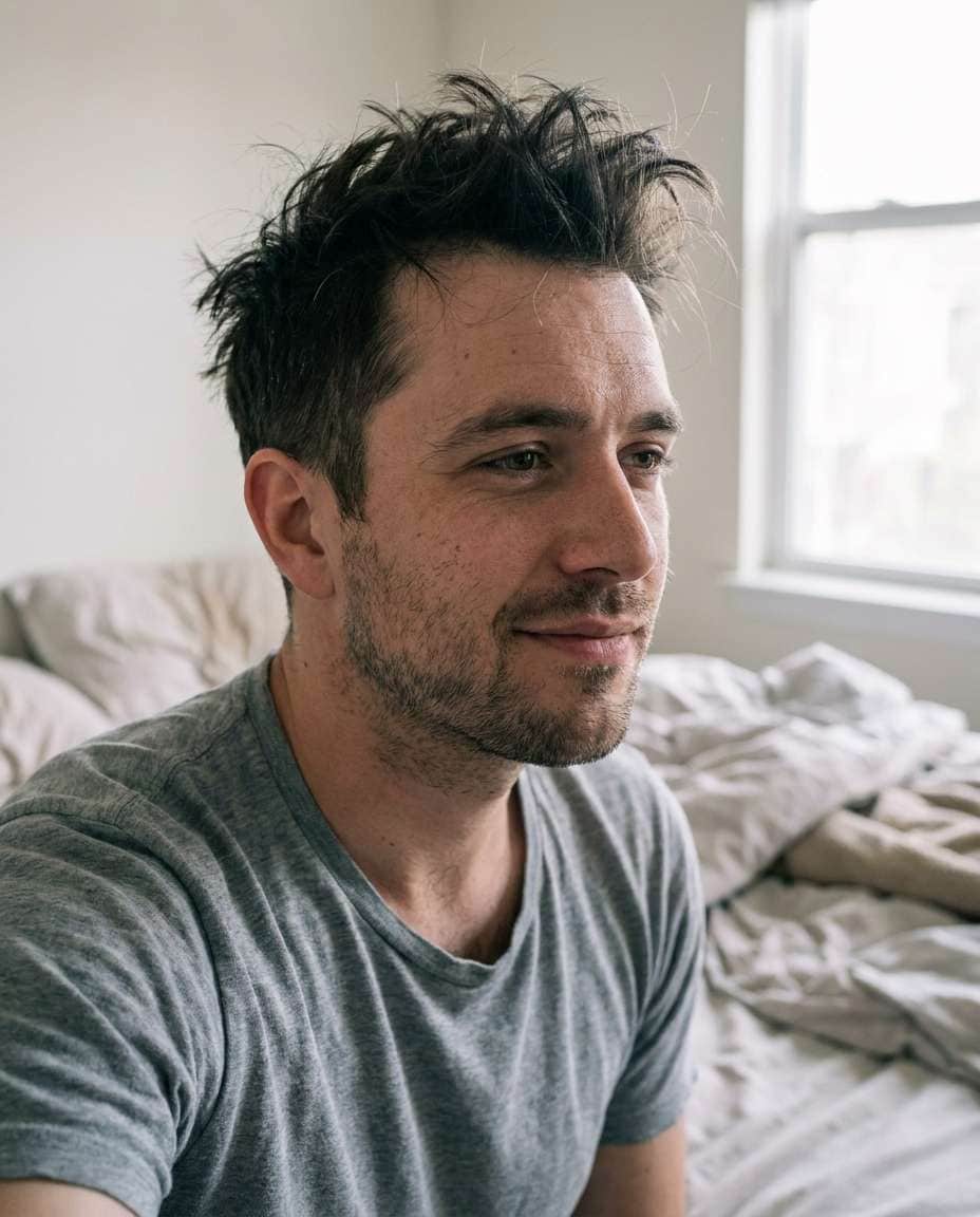 messy bedhead crop photo