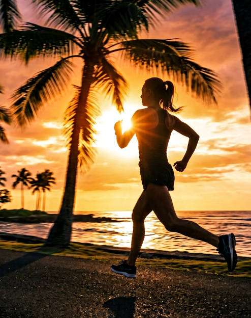 palm sunset jog photo