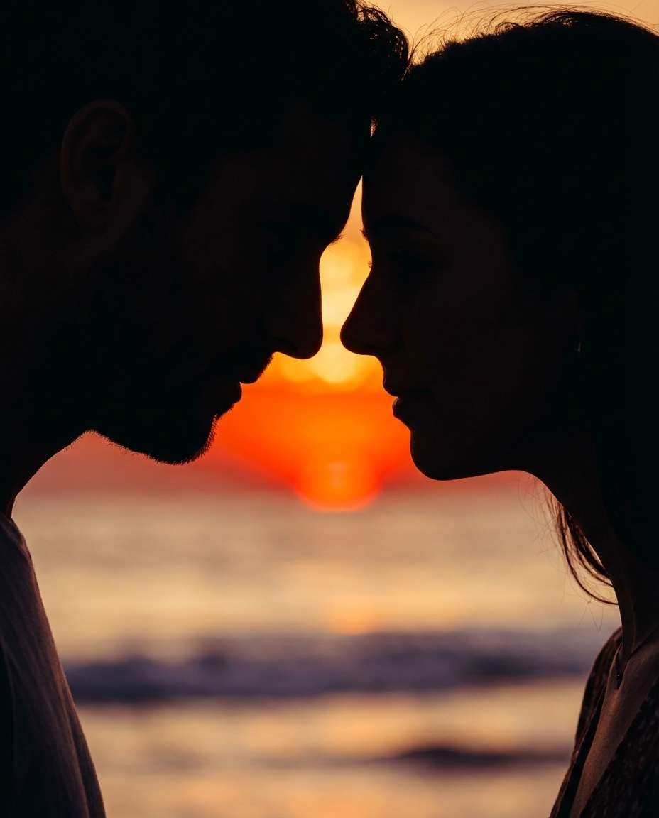 couple forehead touch photo