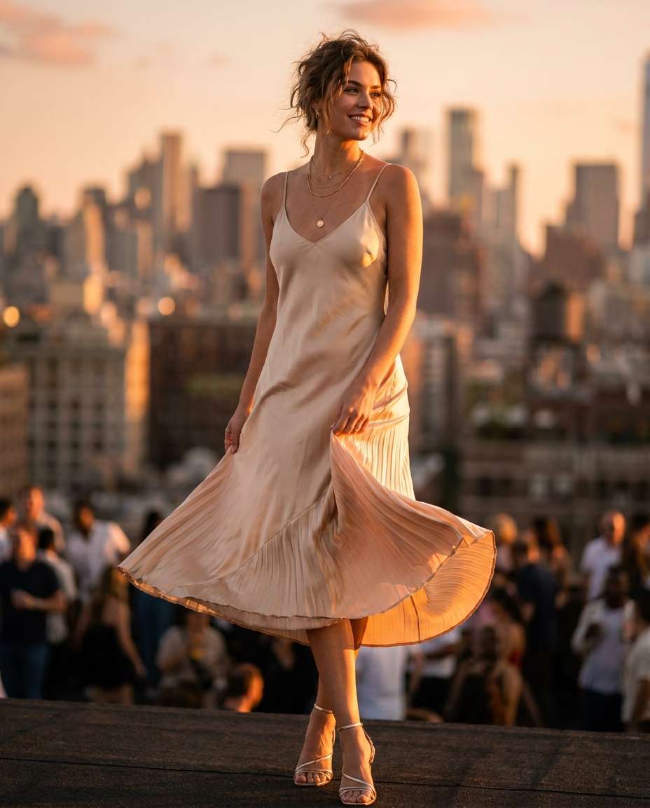 golden hour rooftop photo