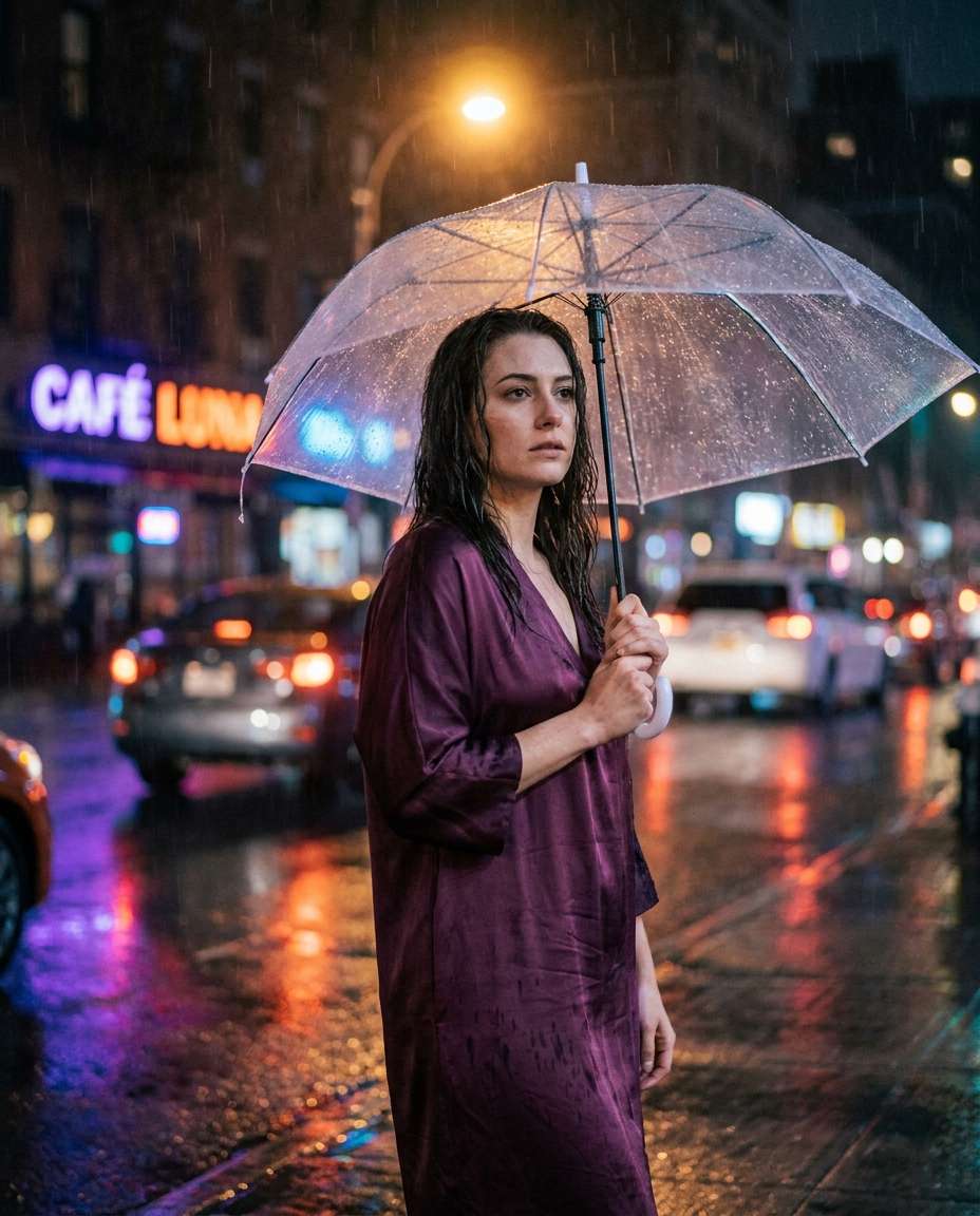 rainy street reflection photo