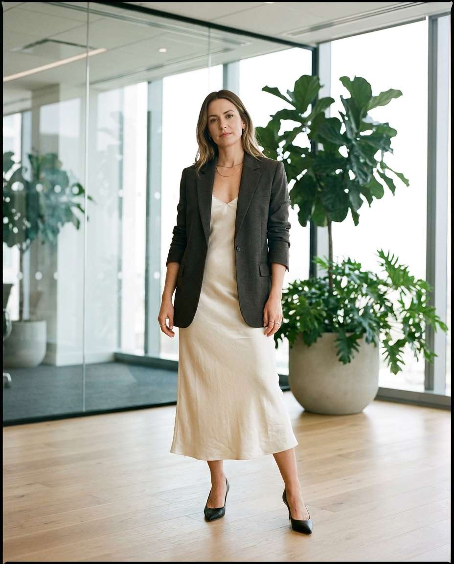 business chic layering photo