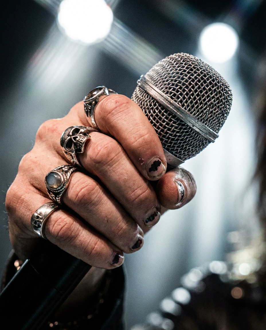 microphone hand detail photo