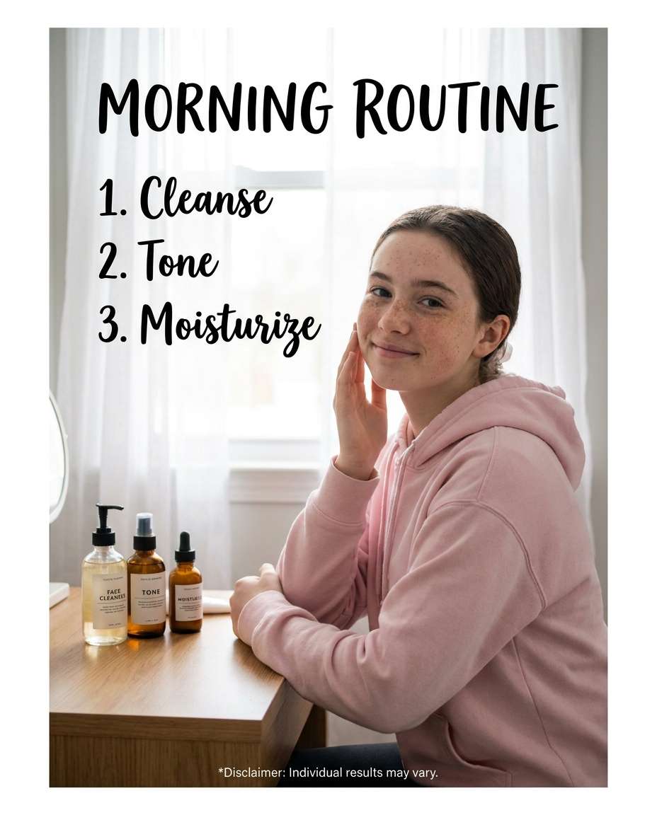teen acne routine print photo