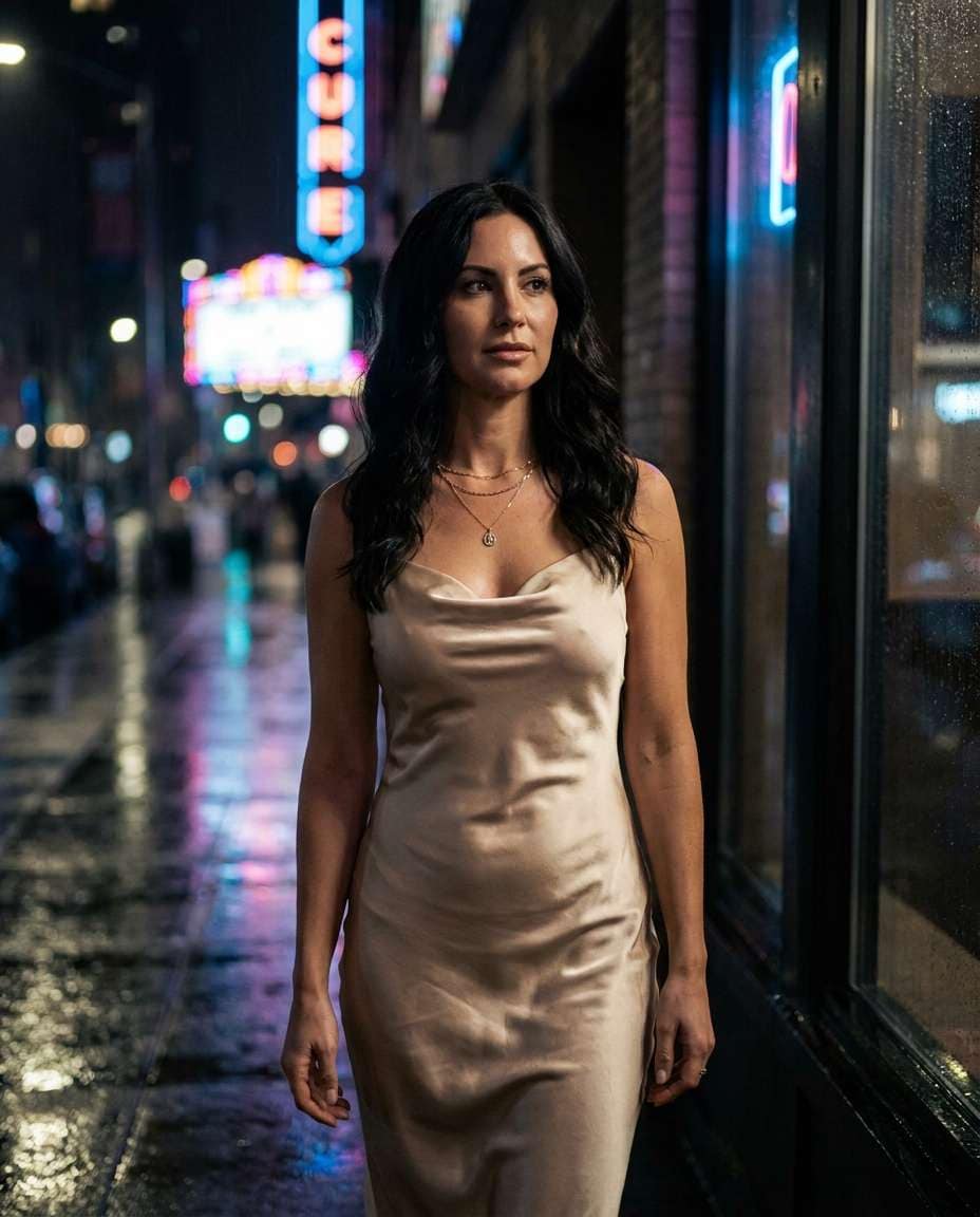 satin slip night photo