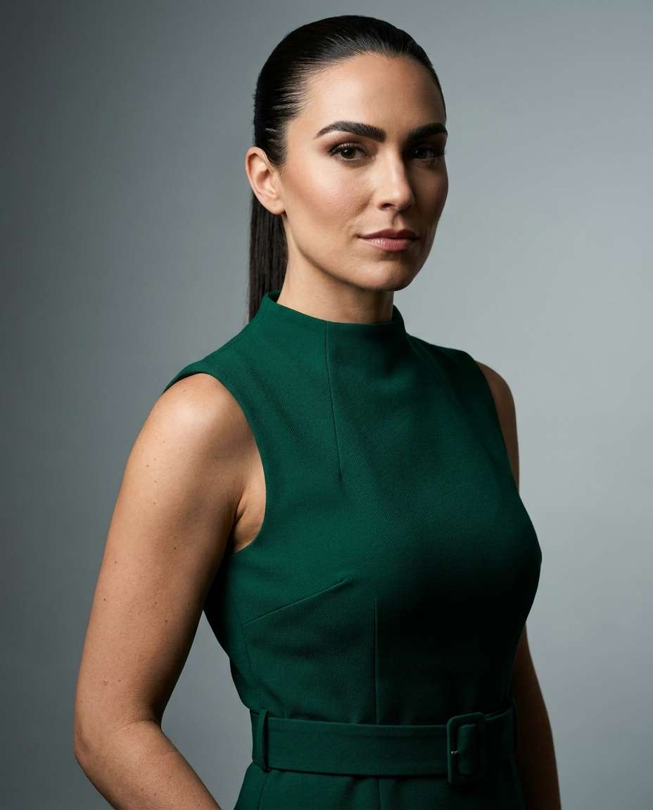 high neck power pose photo