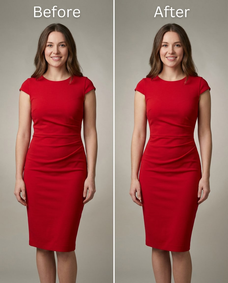 red dress subtle cinch photo