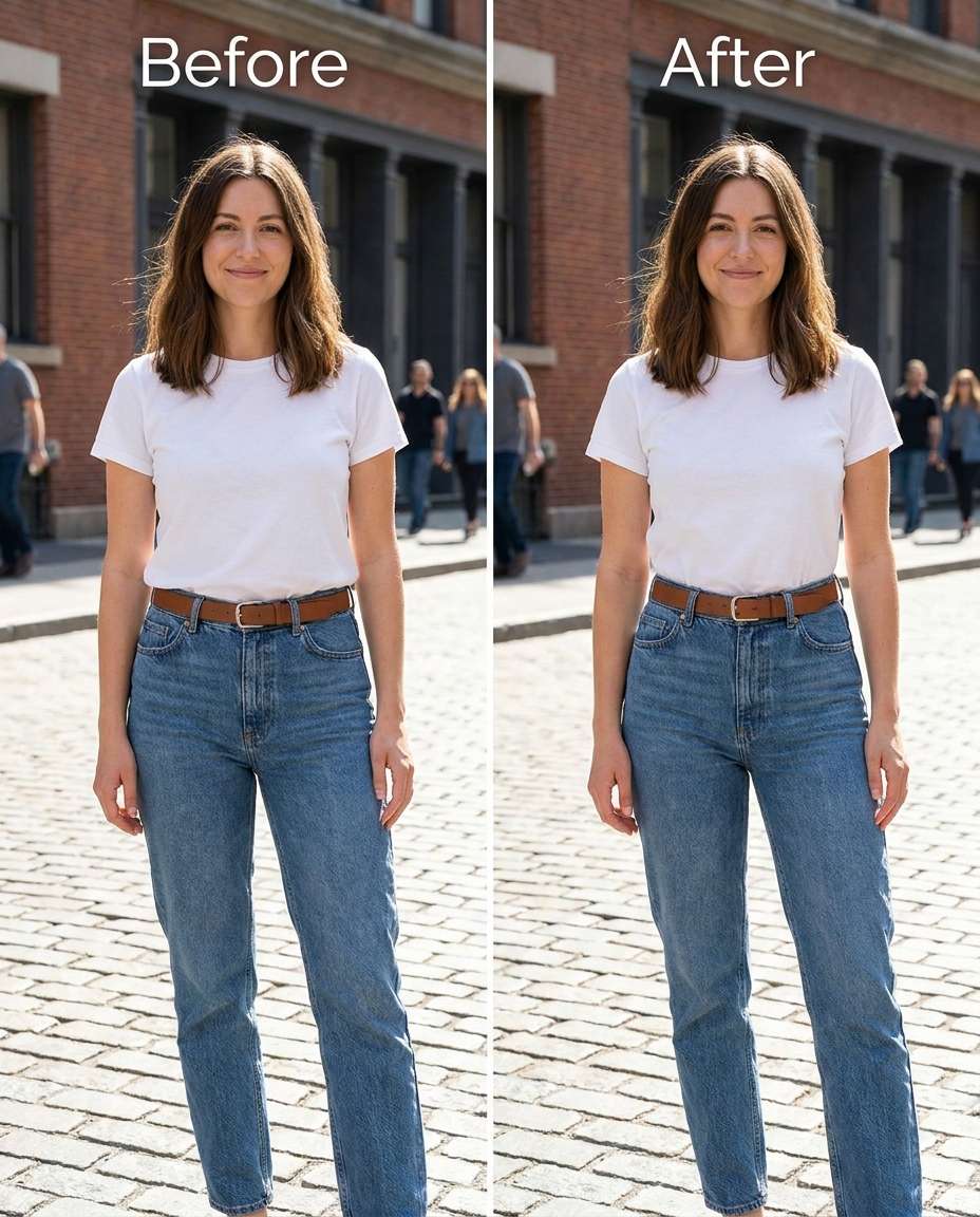 denim waistline refinement photo