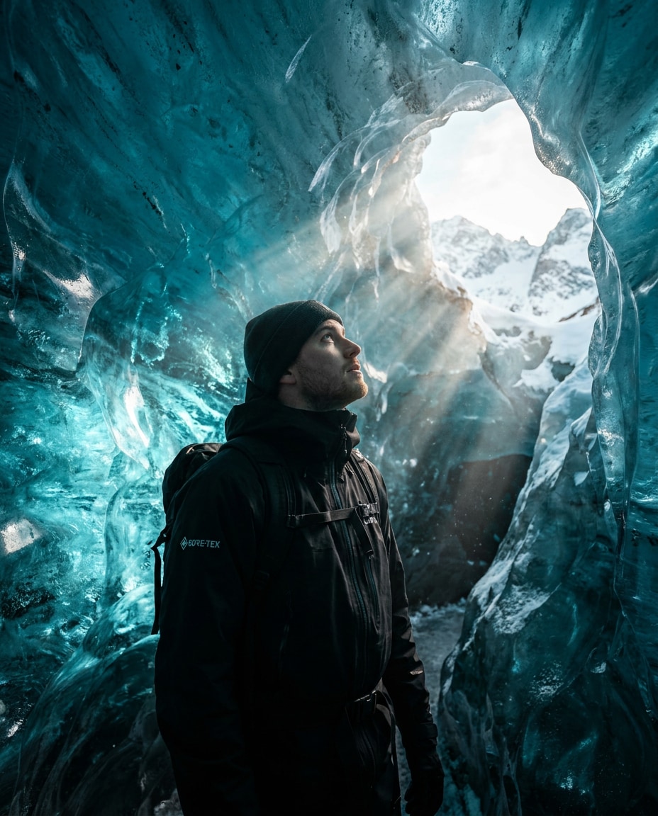 cinematic ice cave photo