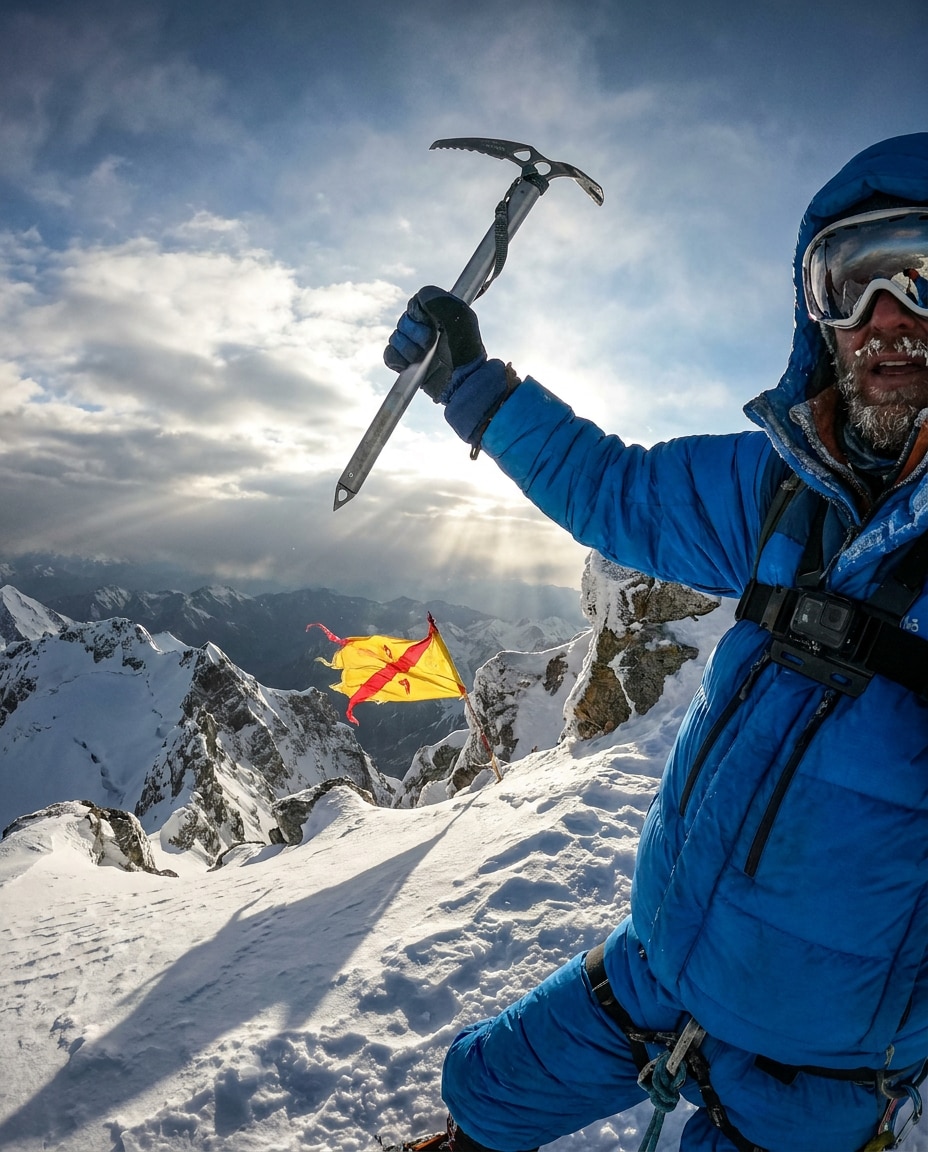 summit flag moment photo