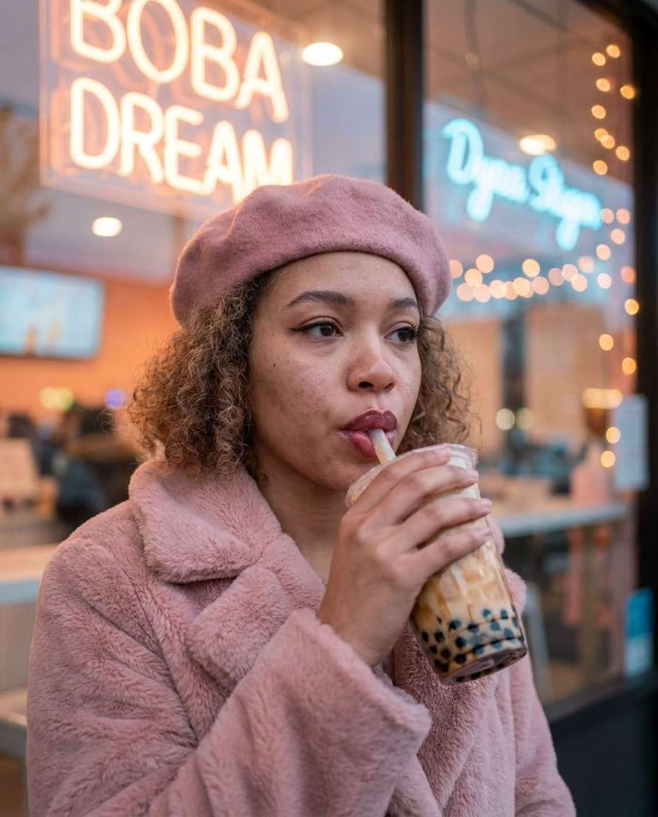milk tea date night photo