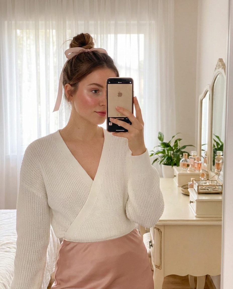 coquette balletcore mirror photo