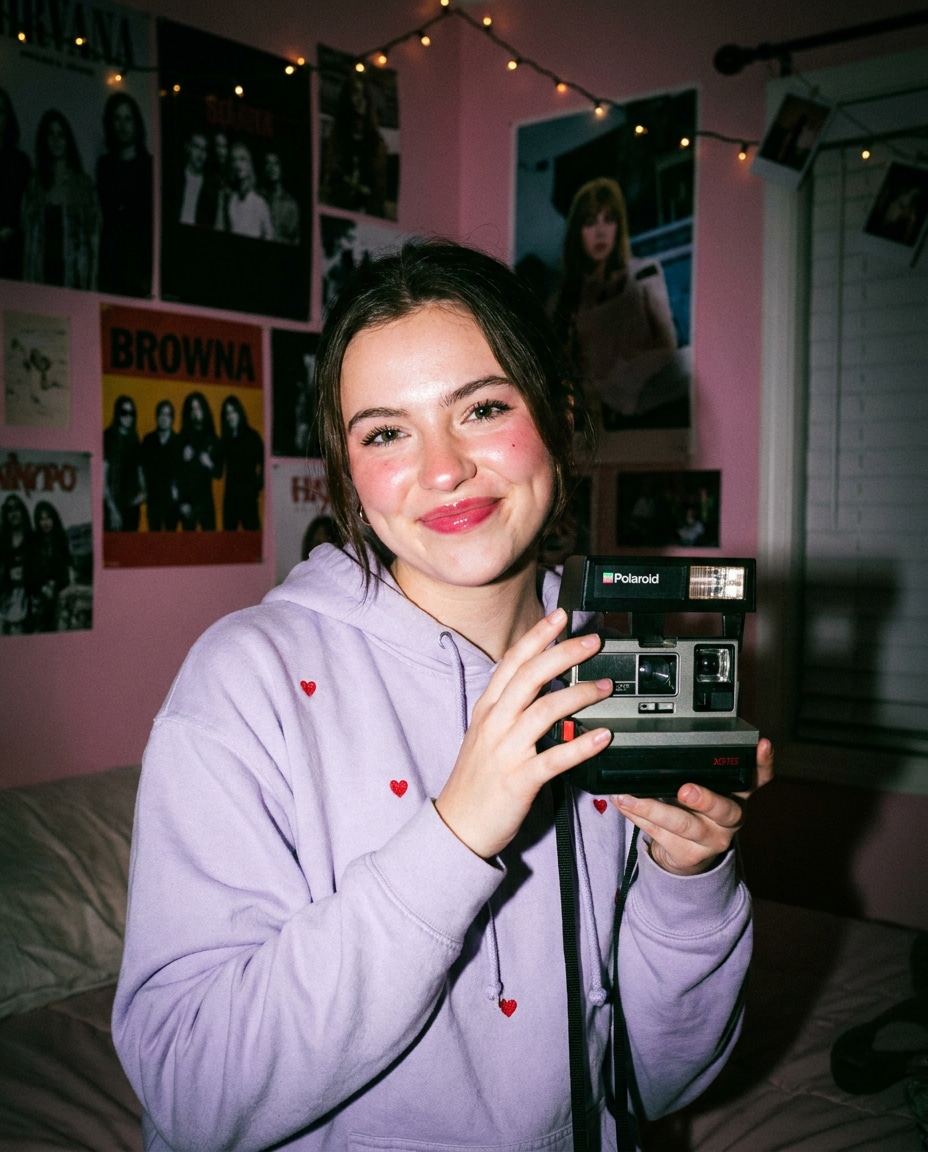 polaroid flash cute photo