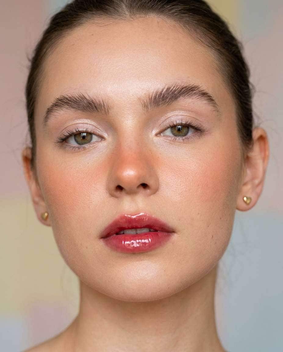 glossy lips closeup photo