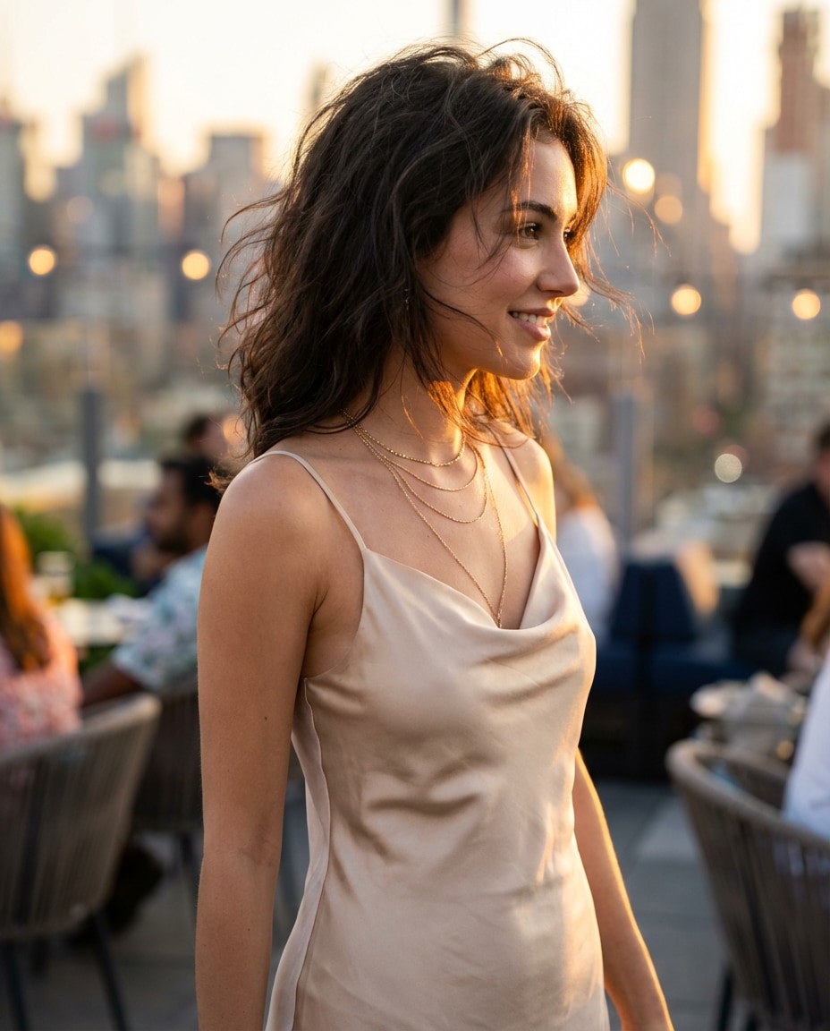 golden hour rooftop photo