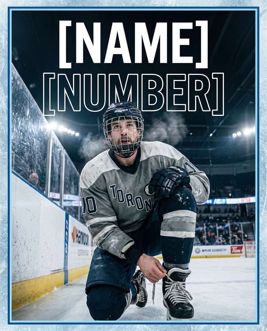 lacing up hockey photo