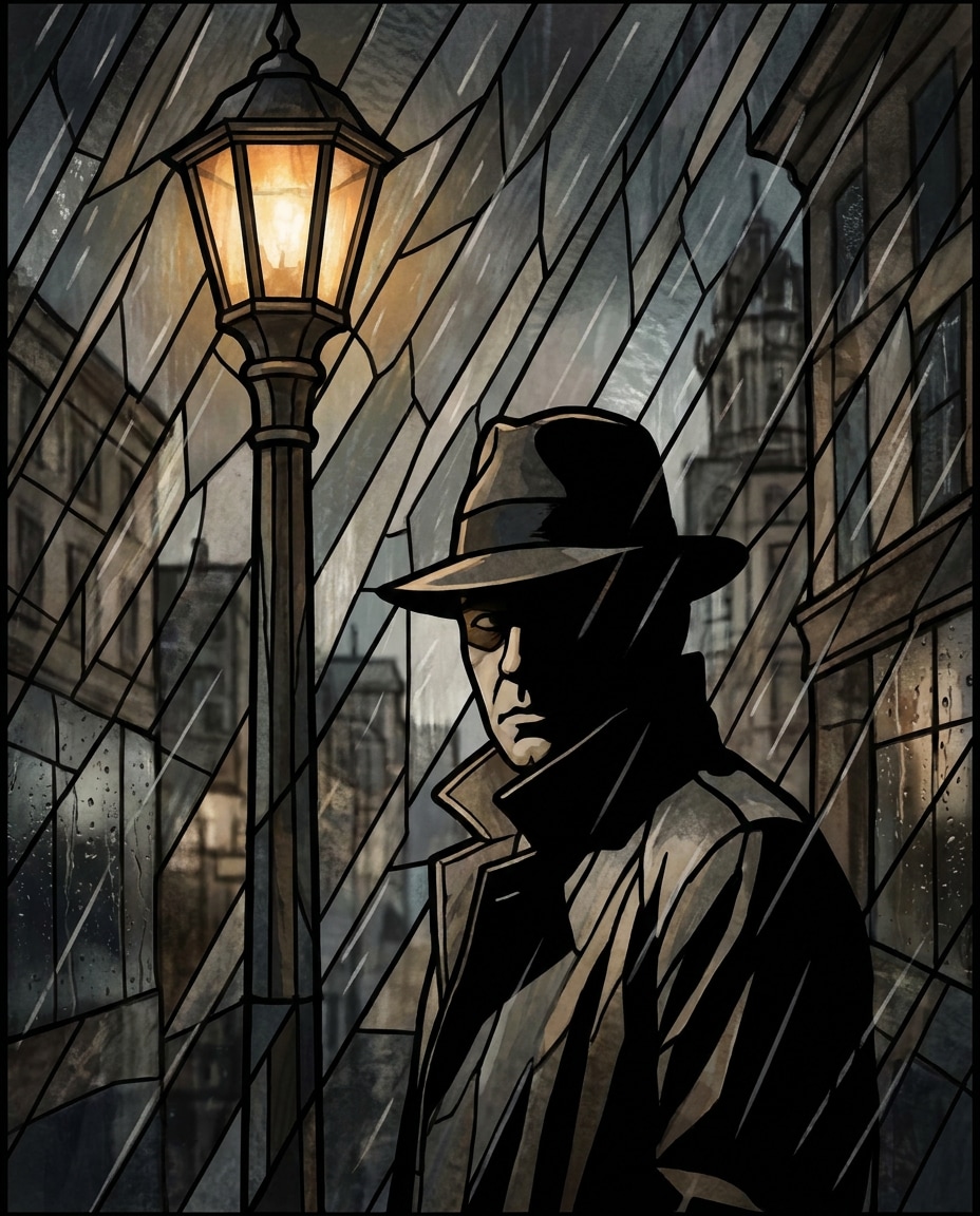 noir detective window photo