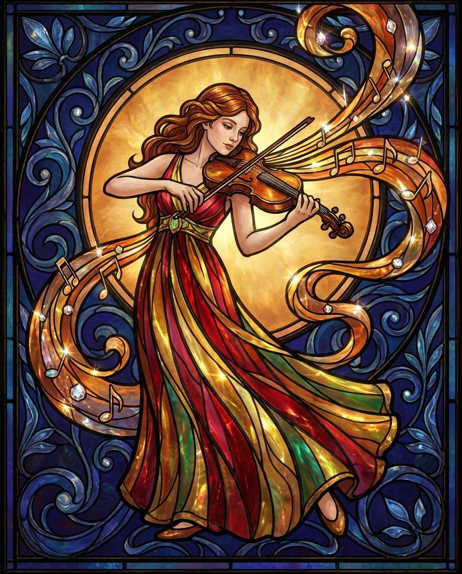 violin solo glow photo