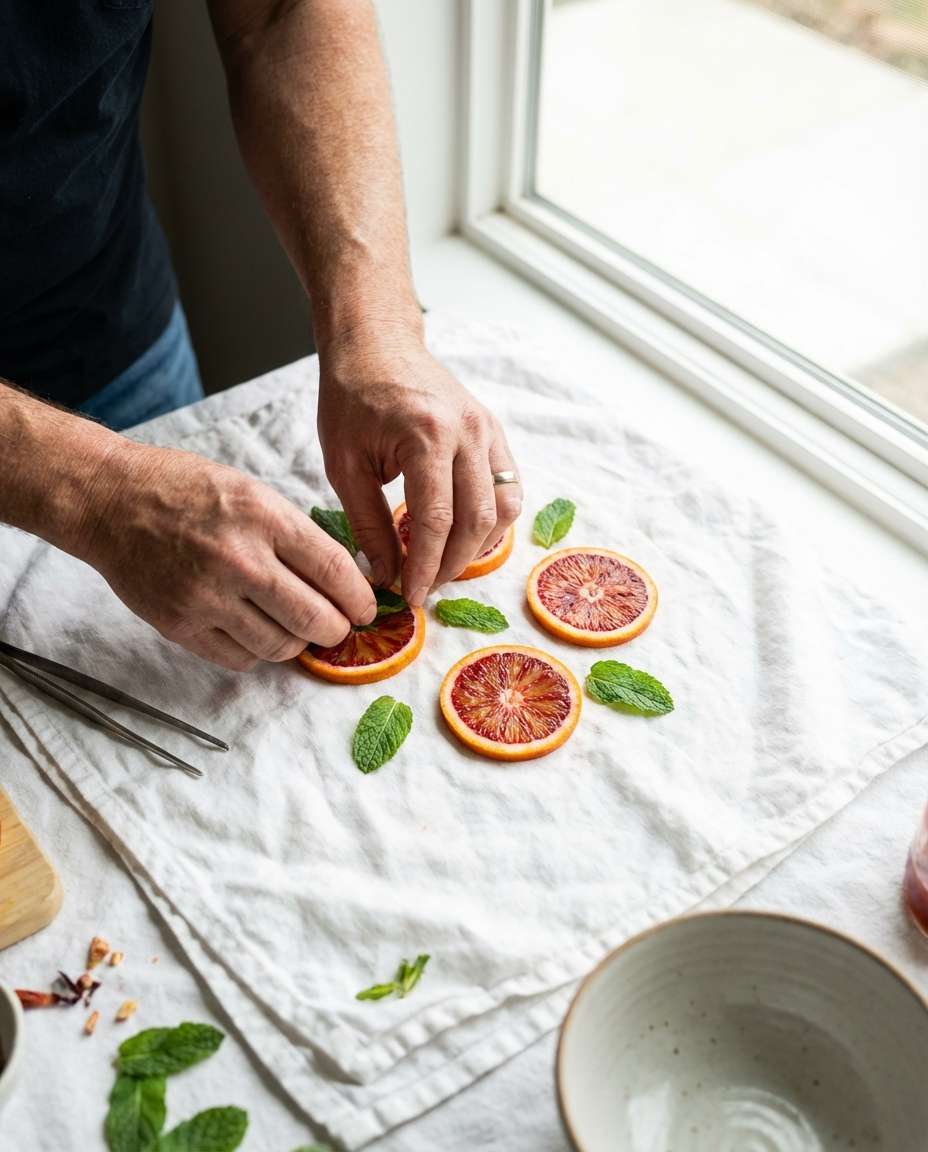 hands arrange citrus photo