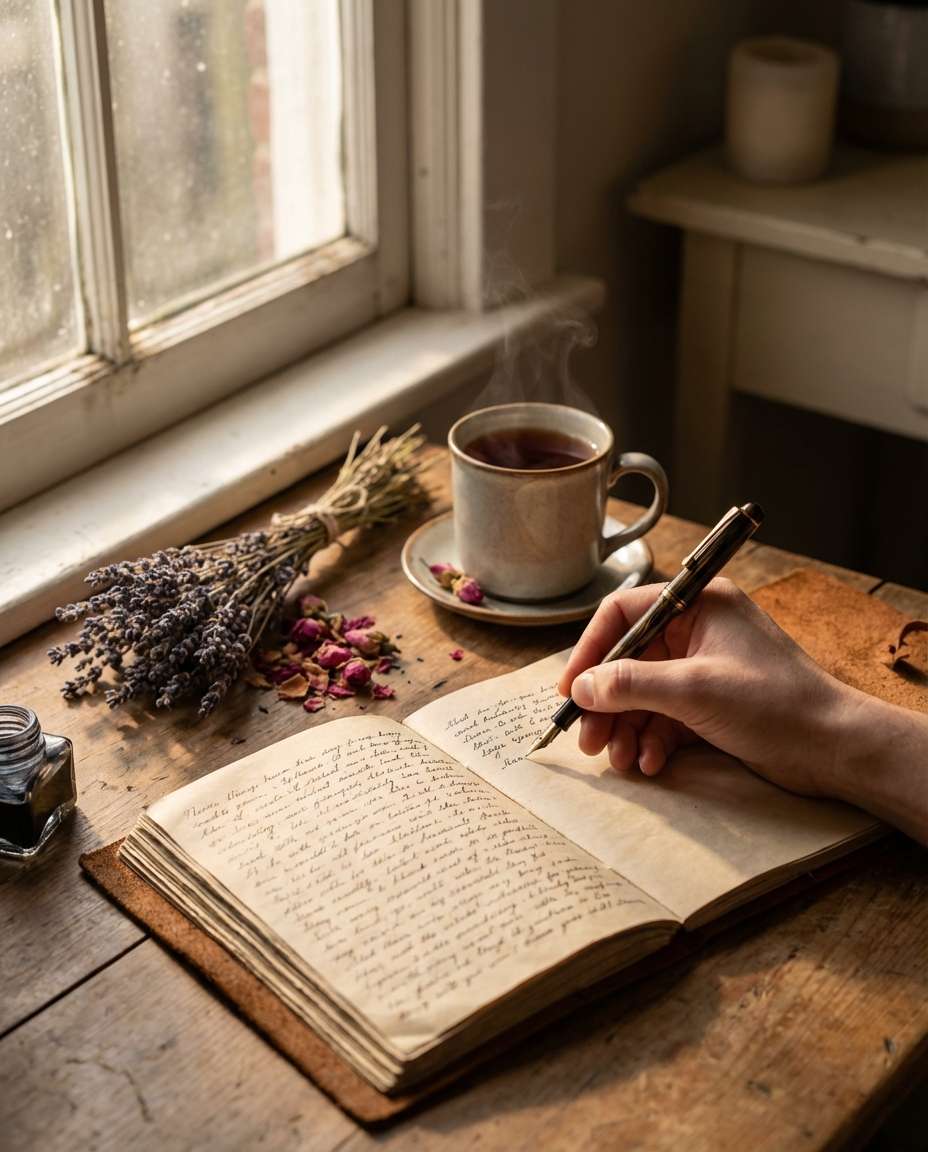 journal writing scene photo