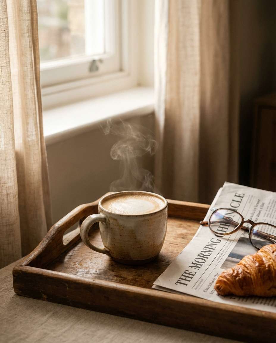 coffee newspaper morning photo