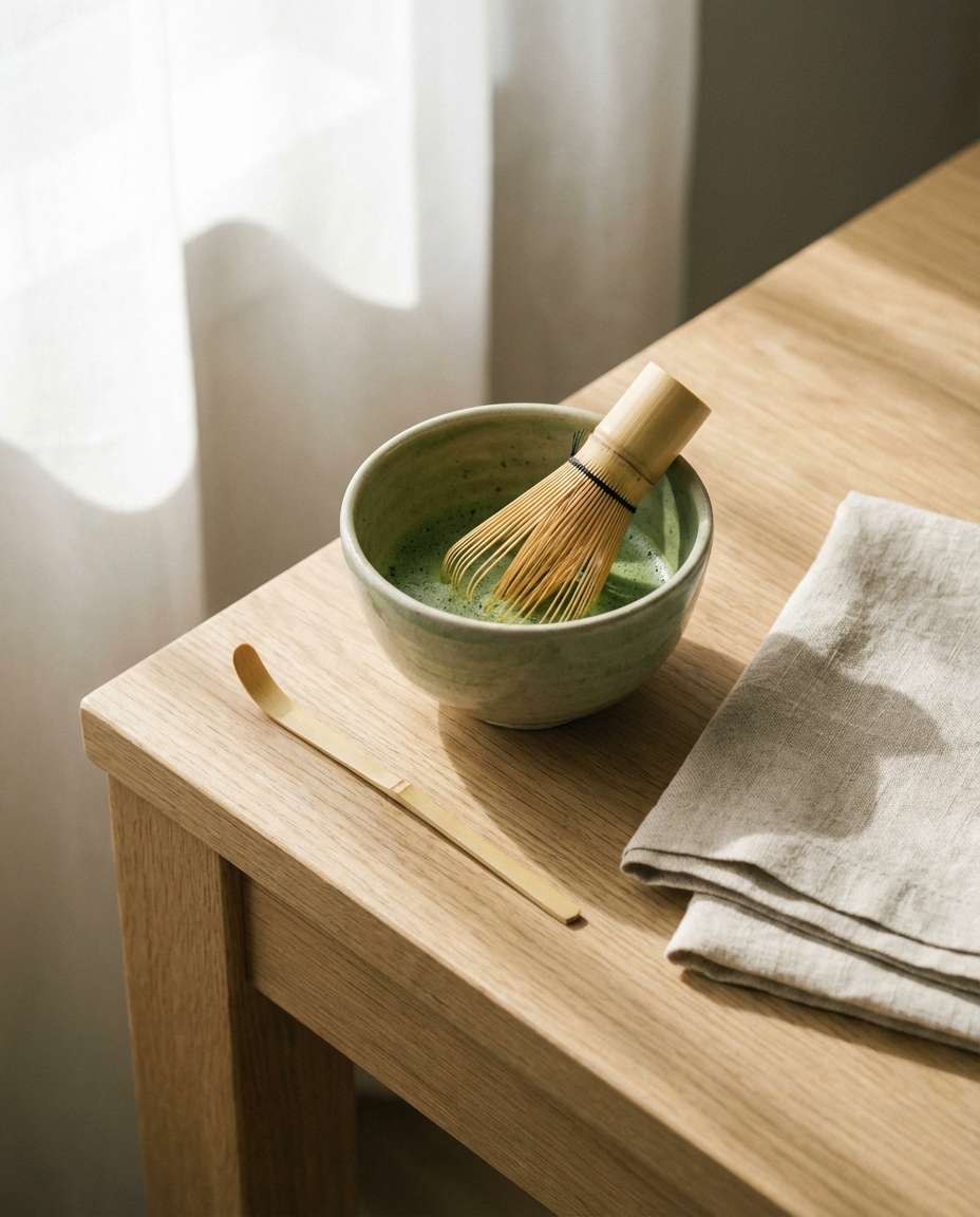 matcha ritual setup photo