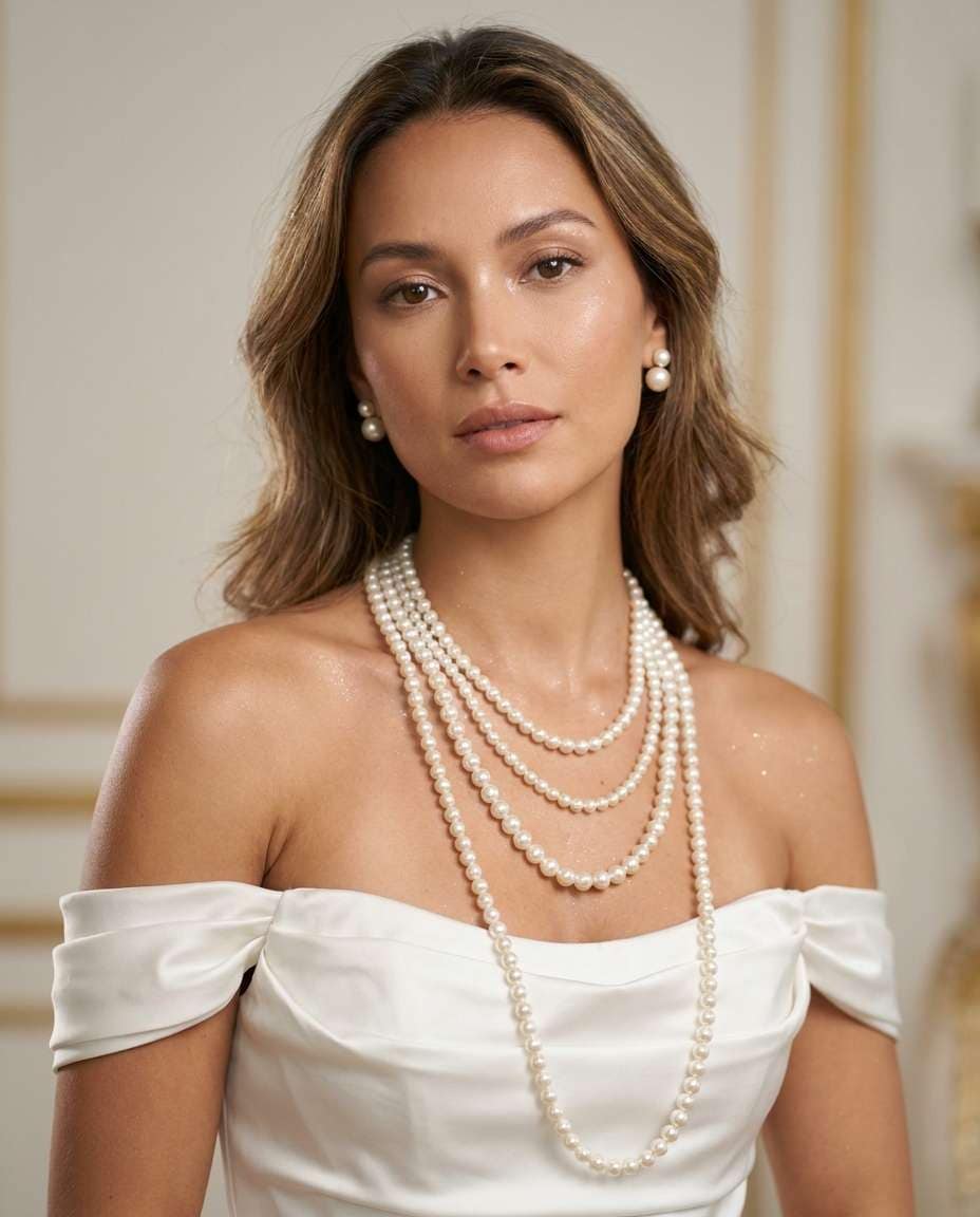 pearl jewelry focus photo