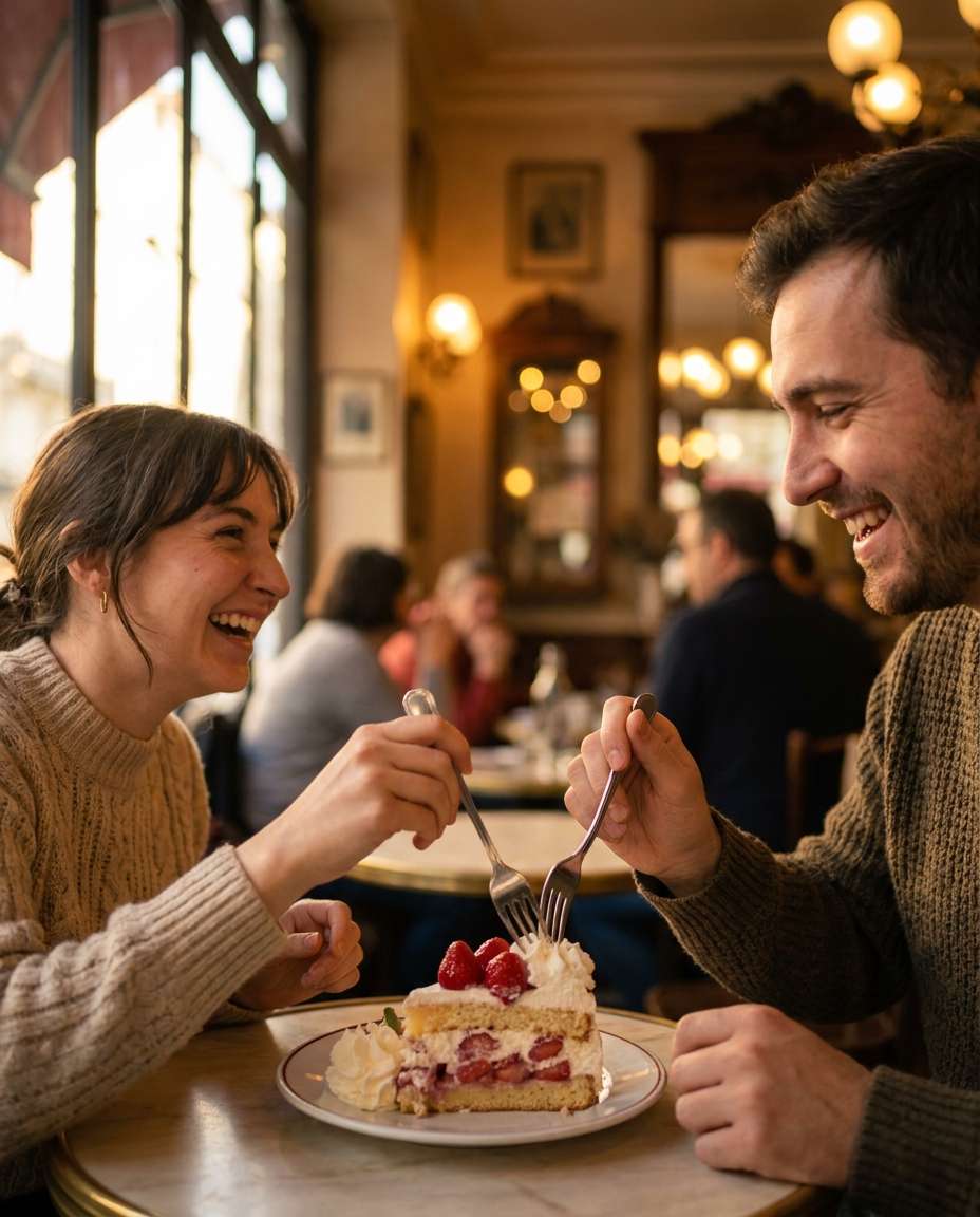 couple dessert date photo