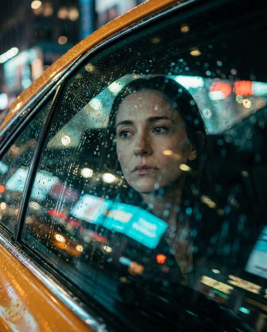 taxi window reflection photo