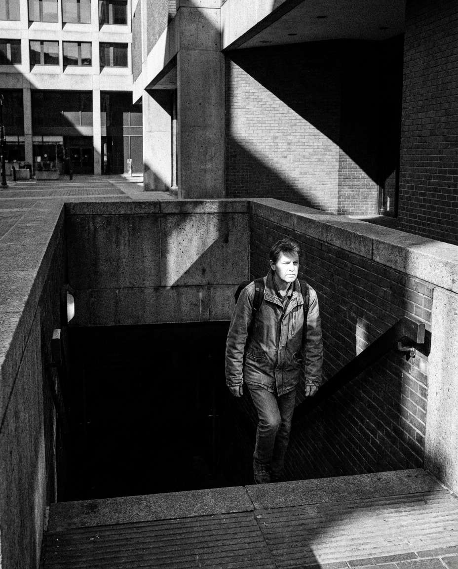 cinematic stairwell exit photo