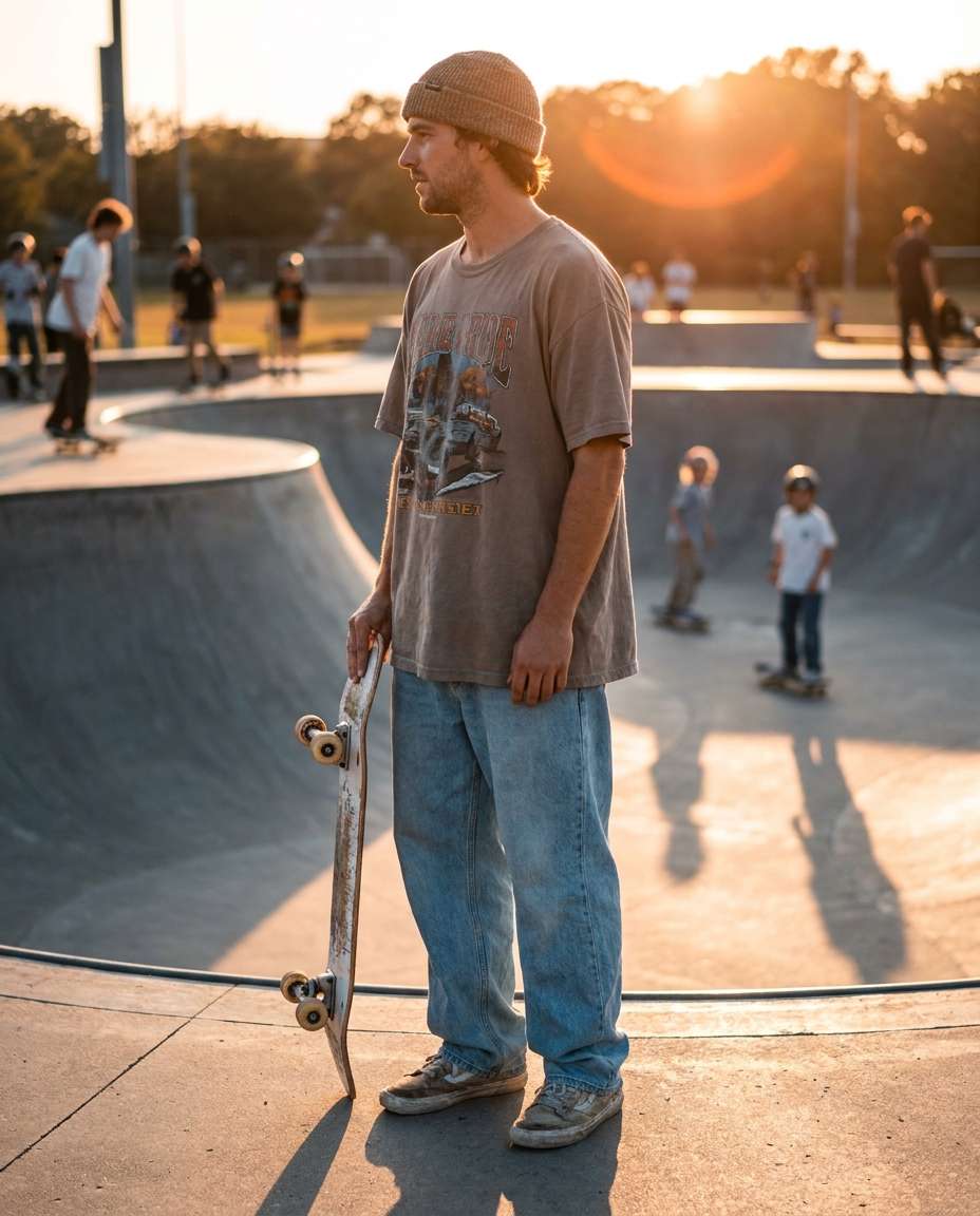 skatepark golden hour photo