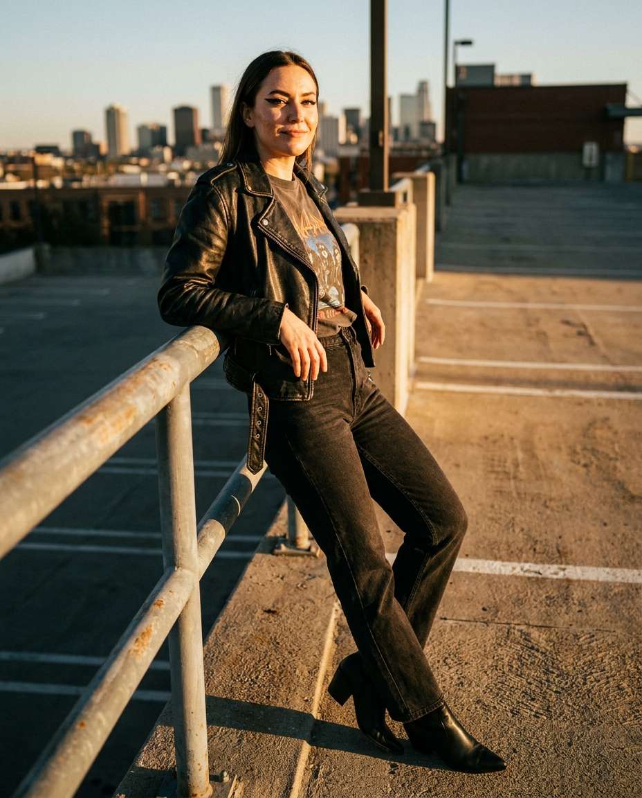 leather jacket edge photo