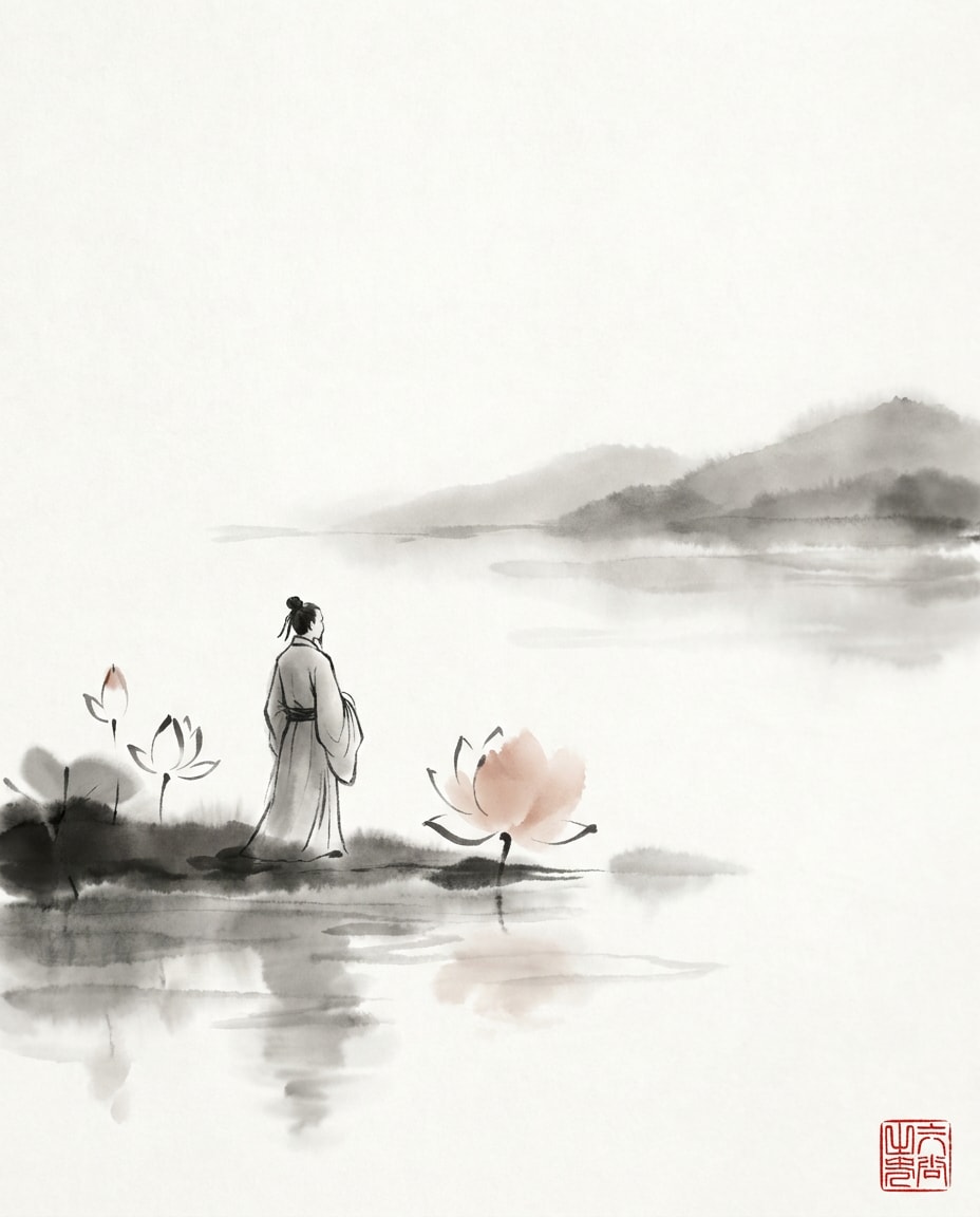lotus lake stillness photo