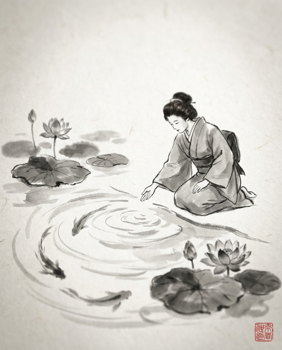 koi pond ripple photo