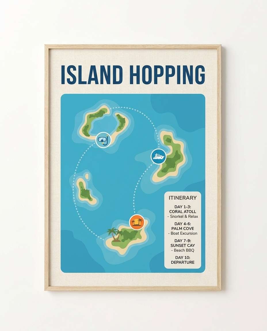 island hopping map photo