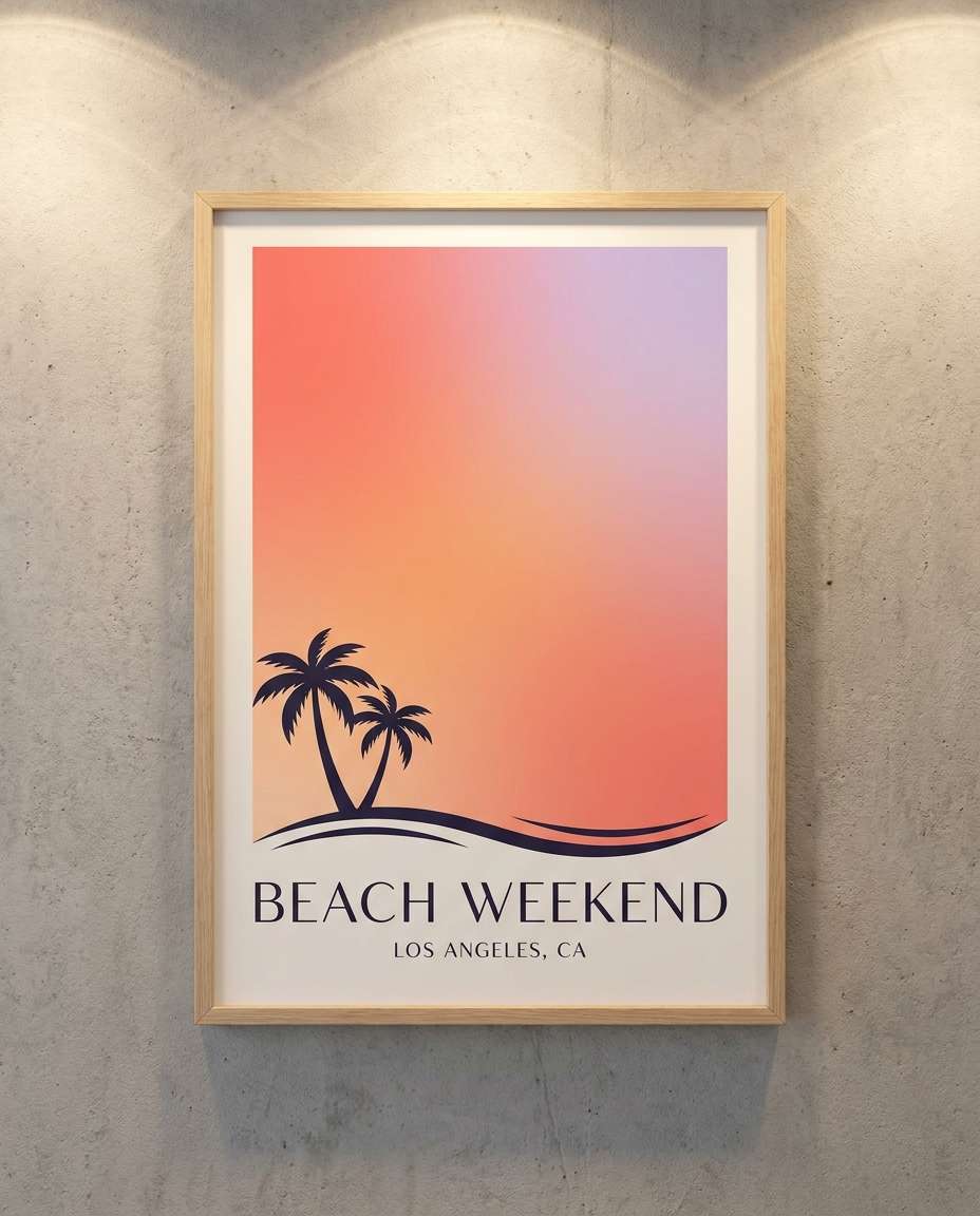 sunset beach gradient photo