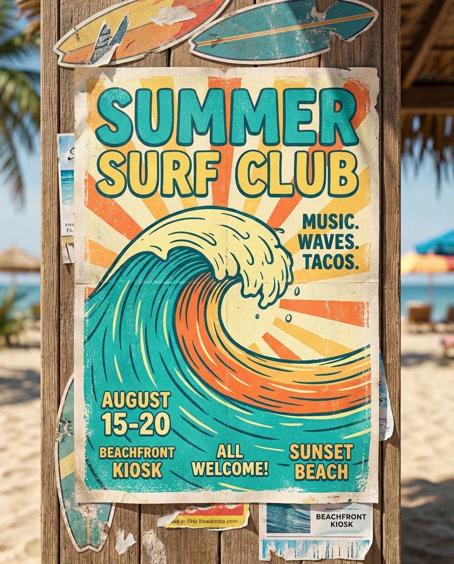 surf club flyer photo